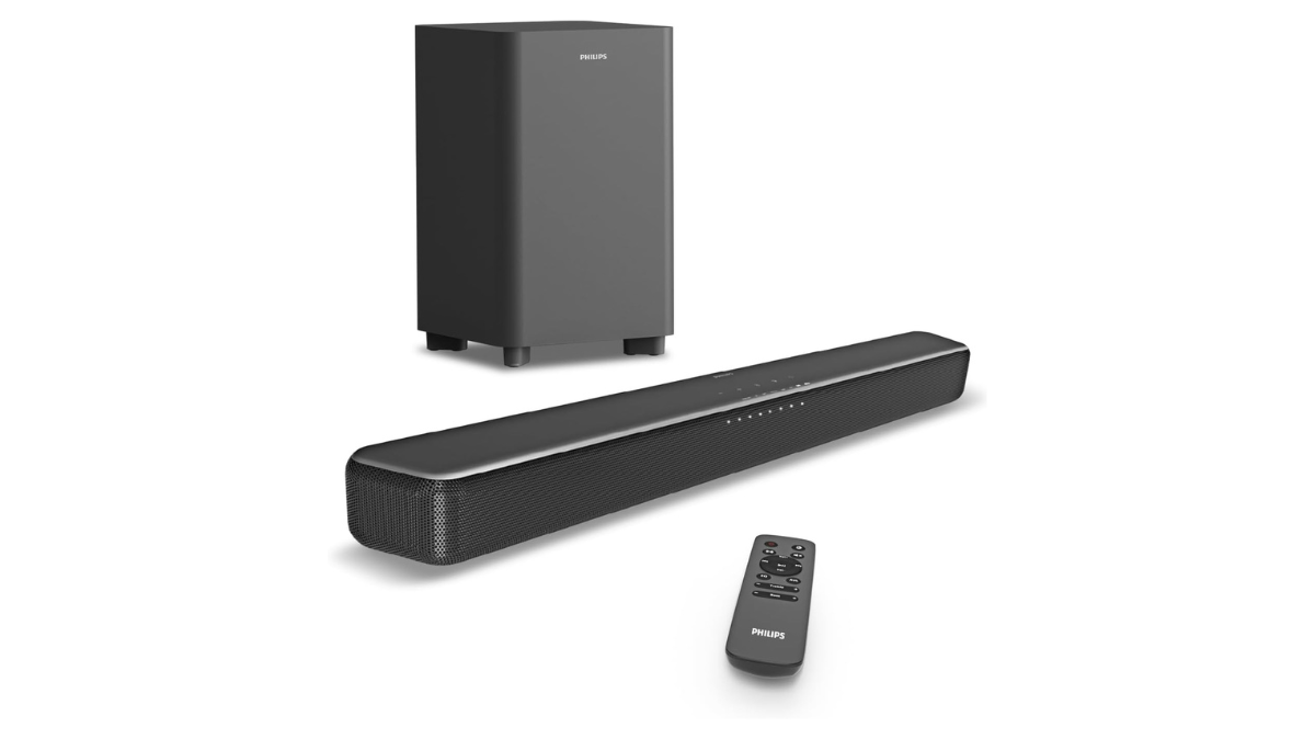 240Wで部屋が劇場化。PHILIPSの“頭上から降る音”サウンドバーが約1万円
