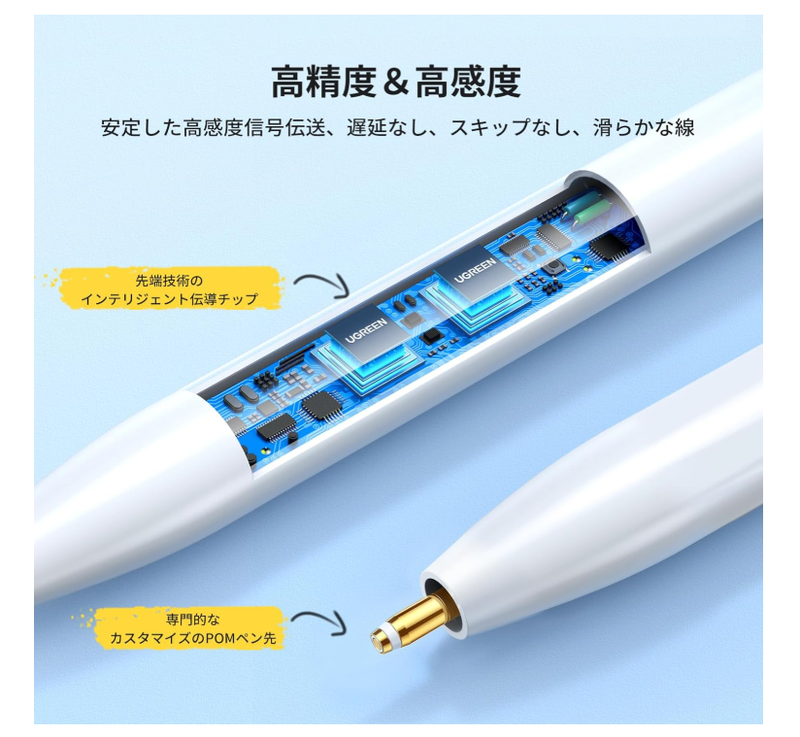 傾き感知＆磁気吸着つきのiPadペンが47%オフ!? UGREENなら純正の1/10