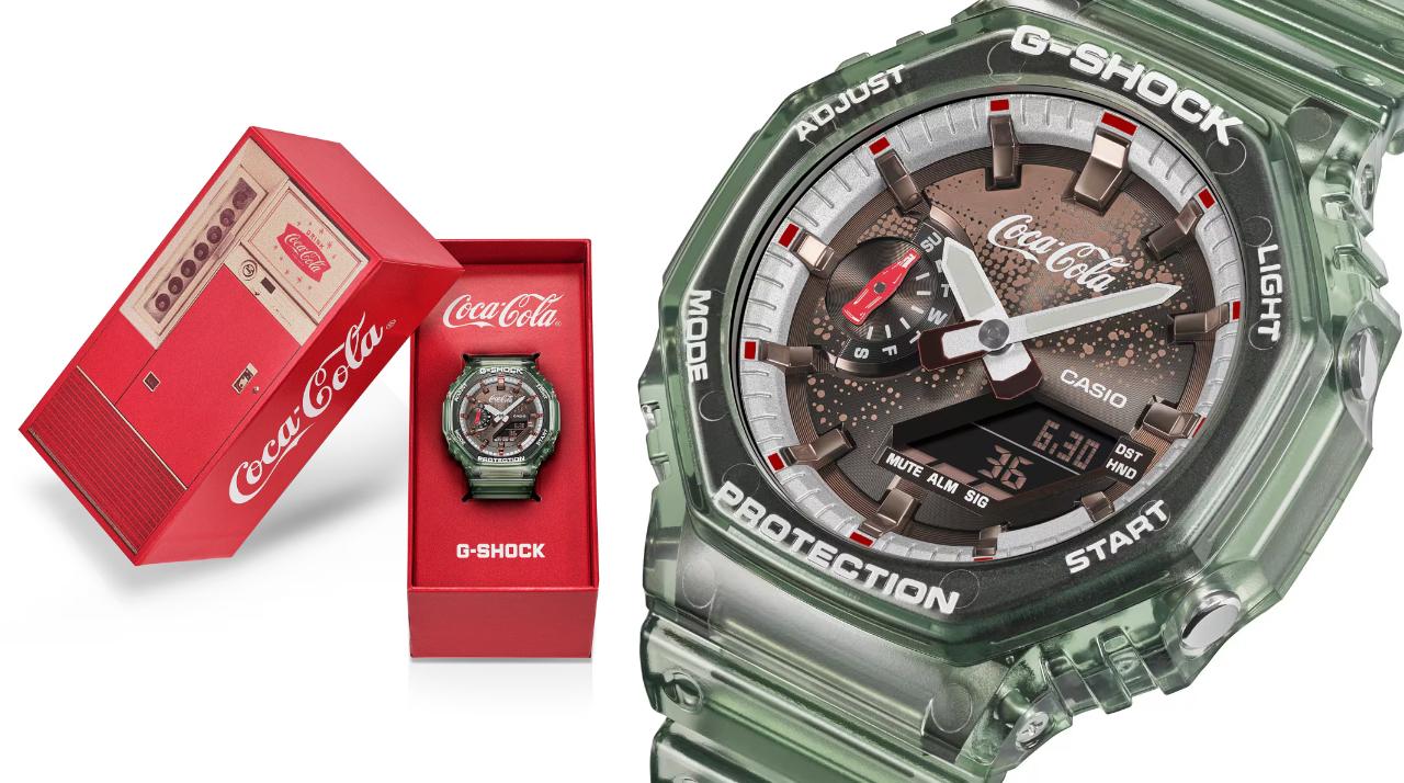 昭和レトロ。コカ・コーラ140周年のお祝いにボトル色のG-SHOCKを発売