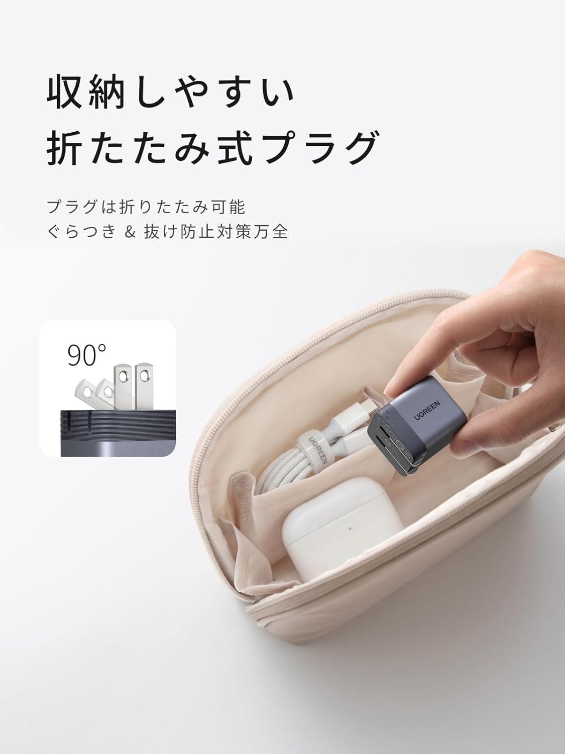 折りたためて、超小型。なのに45WフルパワーUGREENプラグが2,000円台