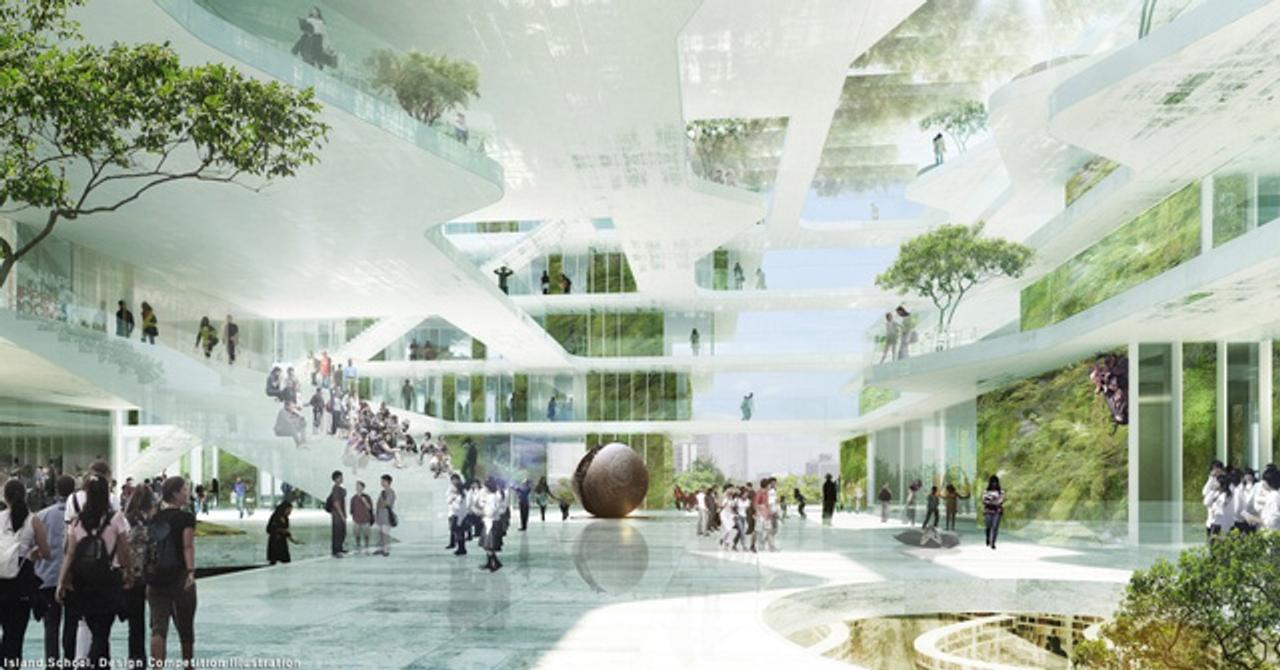 宇宙船？ 美術館？ 香港の高校｢アイランド・スクール｣新校舎デザイン発表