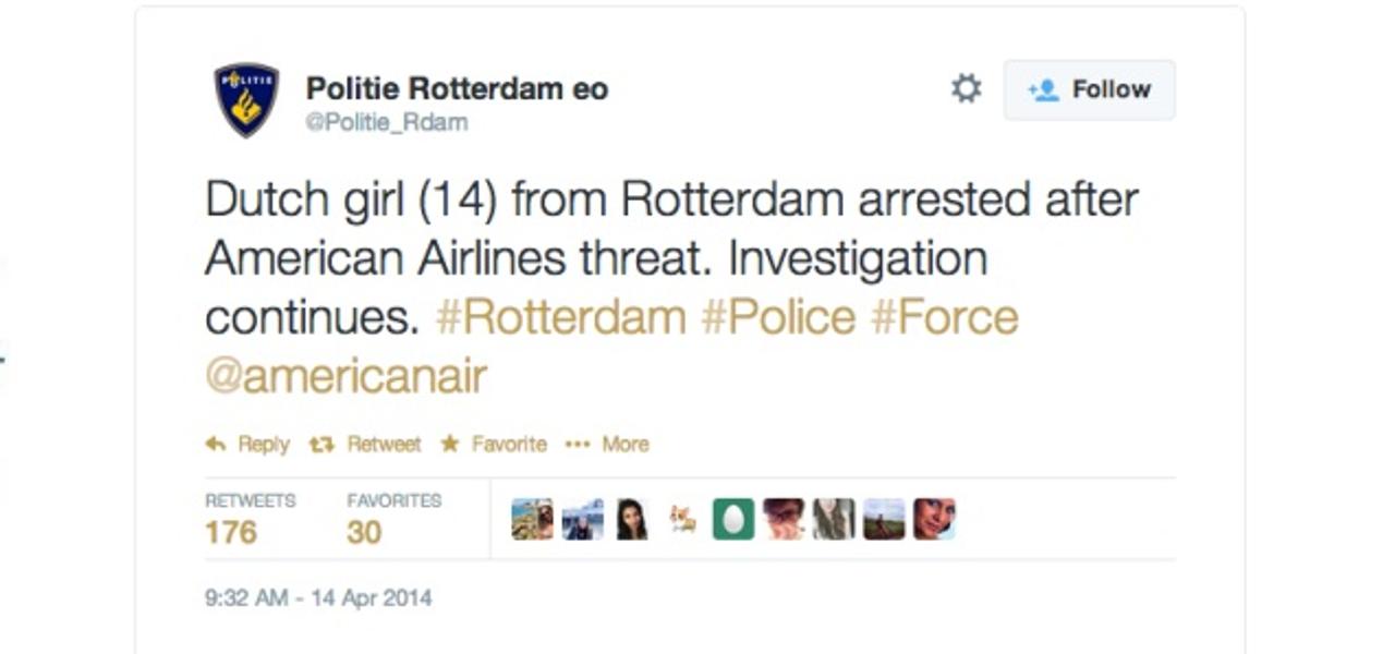 アルカイダの爆破予告のツイートは冗談で通じない。オランダの14歳が逮捕