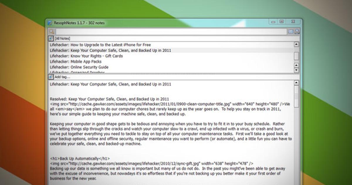 Windows用のSimplenote同期アプリ『ResophNotes』が便利 | ライフハッカー・ジャパン