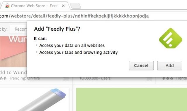 Chrome拡張機能Feedly Plusによるアクセス許可