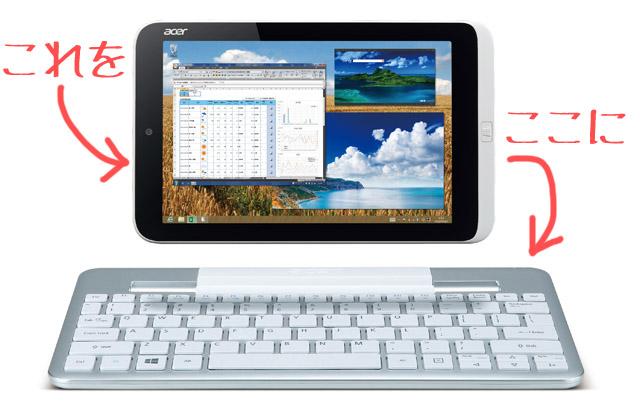 キーボードがイイ！ Windows 8搭載の8.1インチタブレット、Acer Iconia