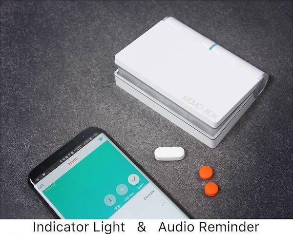 アラーム機能で飲み忘れ防止。スマホと連携できるお薬ボックス「Memo