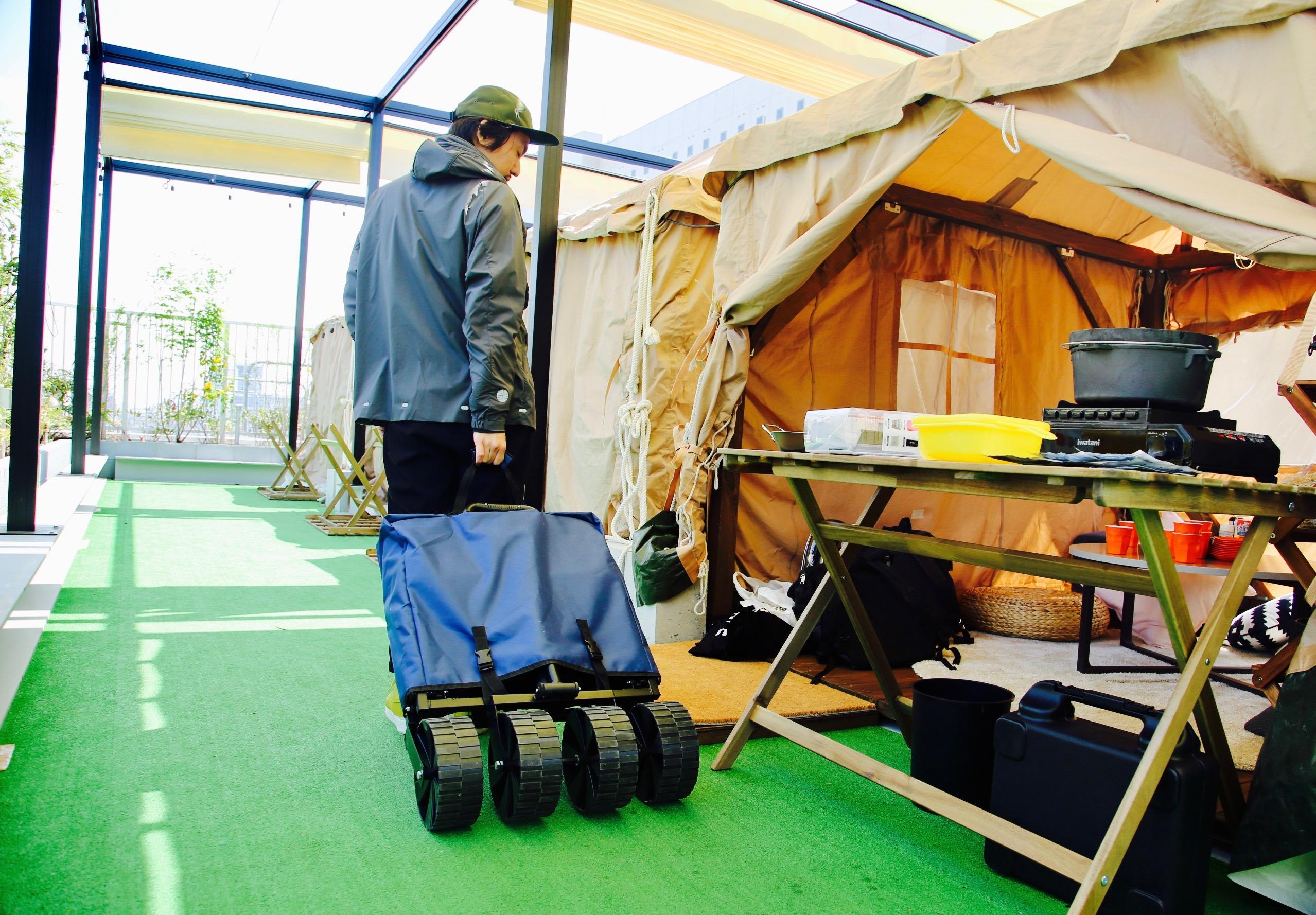 Sable キャリーカート アウトドア ワゴン キャリーワゴン 耐荷重100kg 108L大容量 折りたたみ式 手洗い可 Sableのキャリーカートはポケット付がうれしい！隙間に収納できるよ