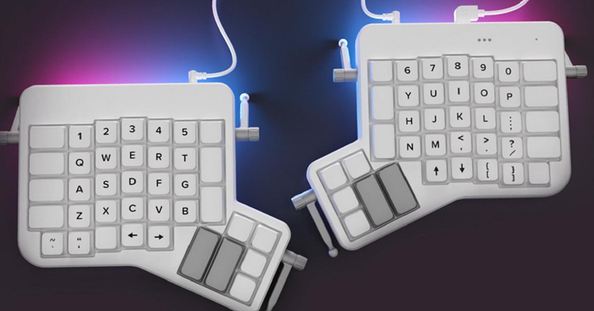 PC作業は能力を最も発揮できる姿勢で。左右に分割でき、キーの配列を