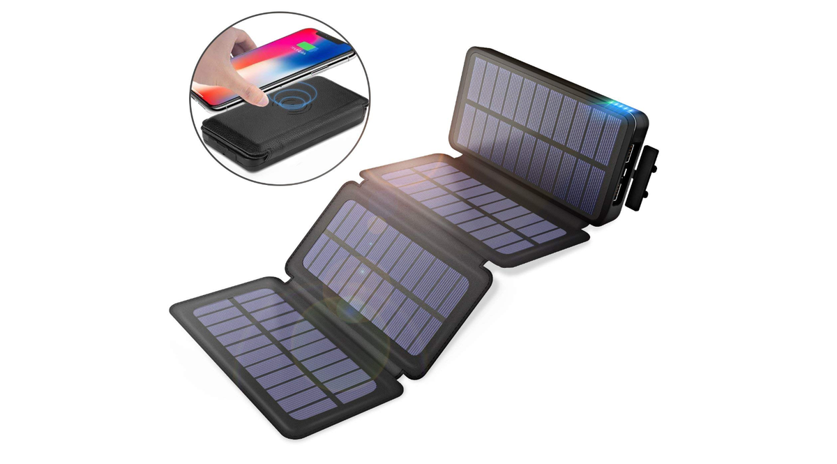 ソーラーパネル付きの大容量モバイルバッテリーが5000円台。アウトドアや緊急時用にいかが？ ライフハッカー・ジャパン