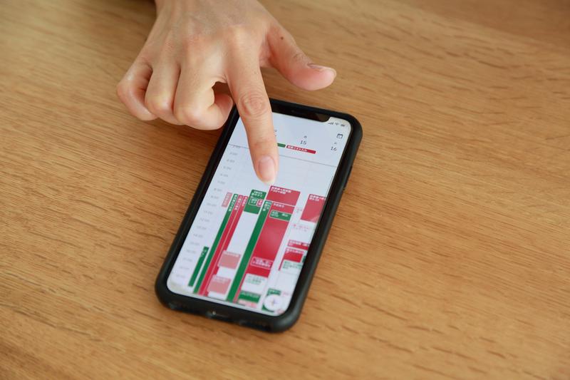 指でiPhoneを操作する