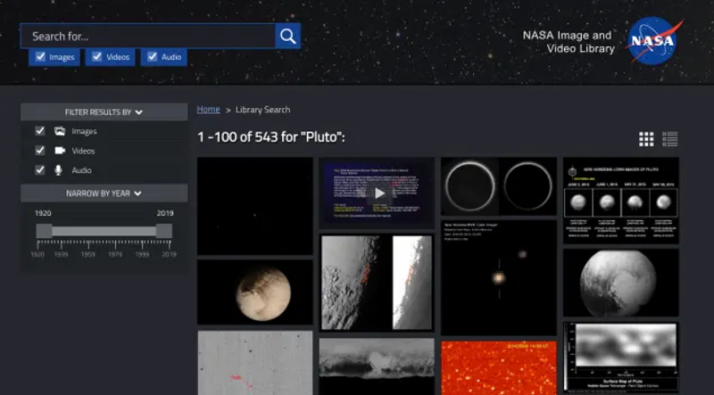 NASAのメディアライブラリー