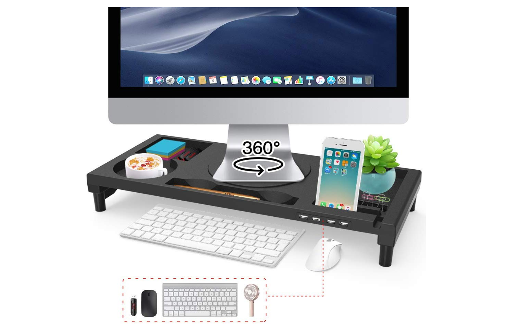 STARSIKIデュアル モニター台 2段式 モニタースタンド USB 3.0 データ