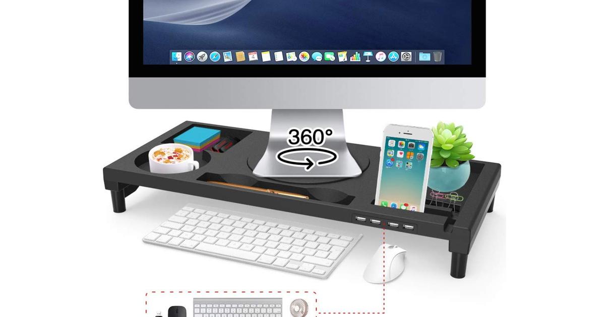 STARSIKIデュアルモニター台2段式モニタースタンドUSB3.0データ