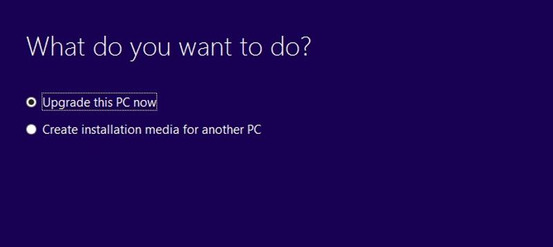 Windows 10のインストール画面