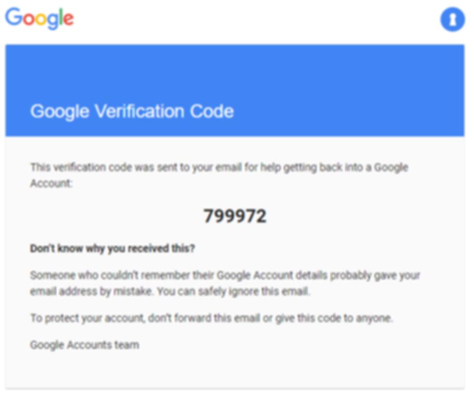 Googleの認証コード画面