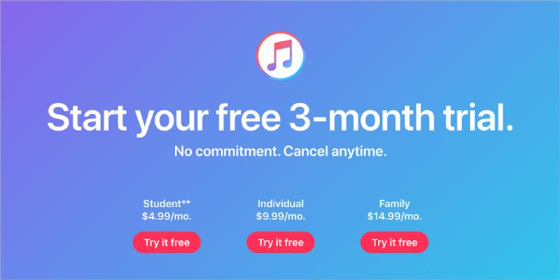 Apple-Music-three-month-trial-and-pricings