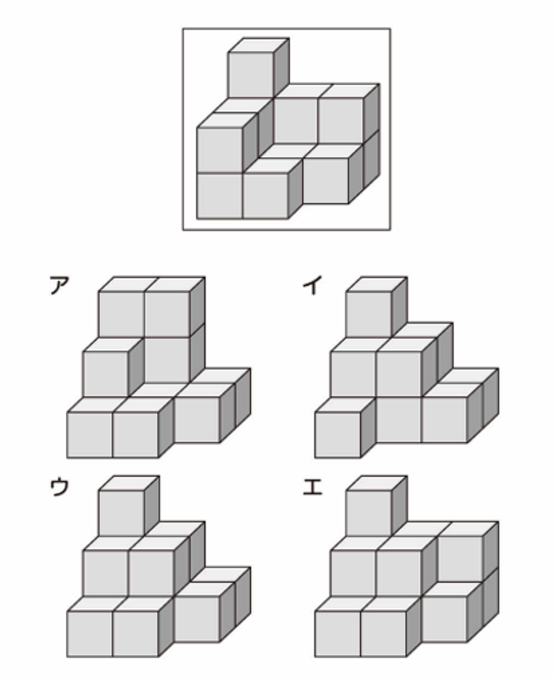 合体させると立方体になるのはどれ?