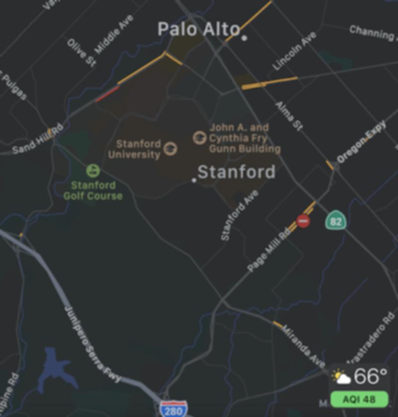スタンフォード周辺のマップ