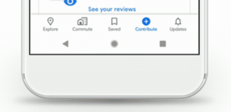 Google Mapsの画面下部のスクリーンショット