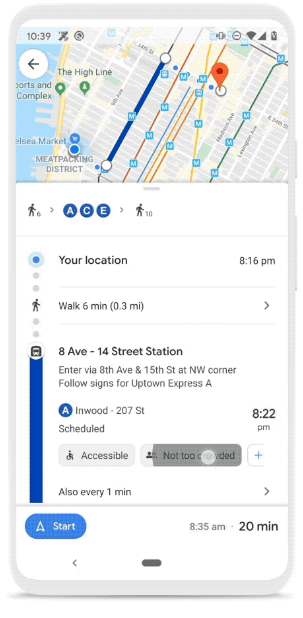 Google Mapsのスクリーンショット