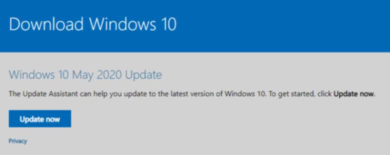 Windows 10 Update Assistantの画面