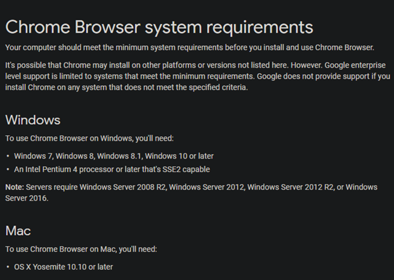 Chrome-System-Requirements