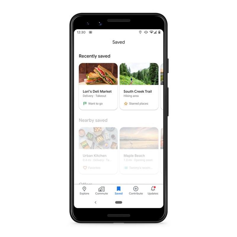 GoogleMapの保存タブの画面