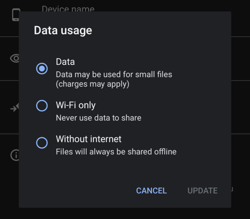 Androidの新機能「Nearby Share(ニアバイシェア)」