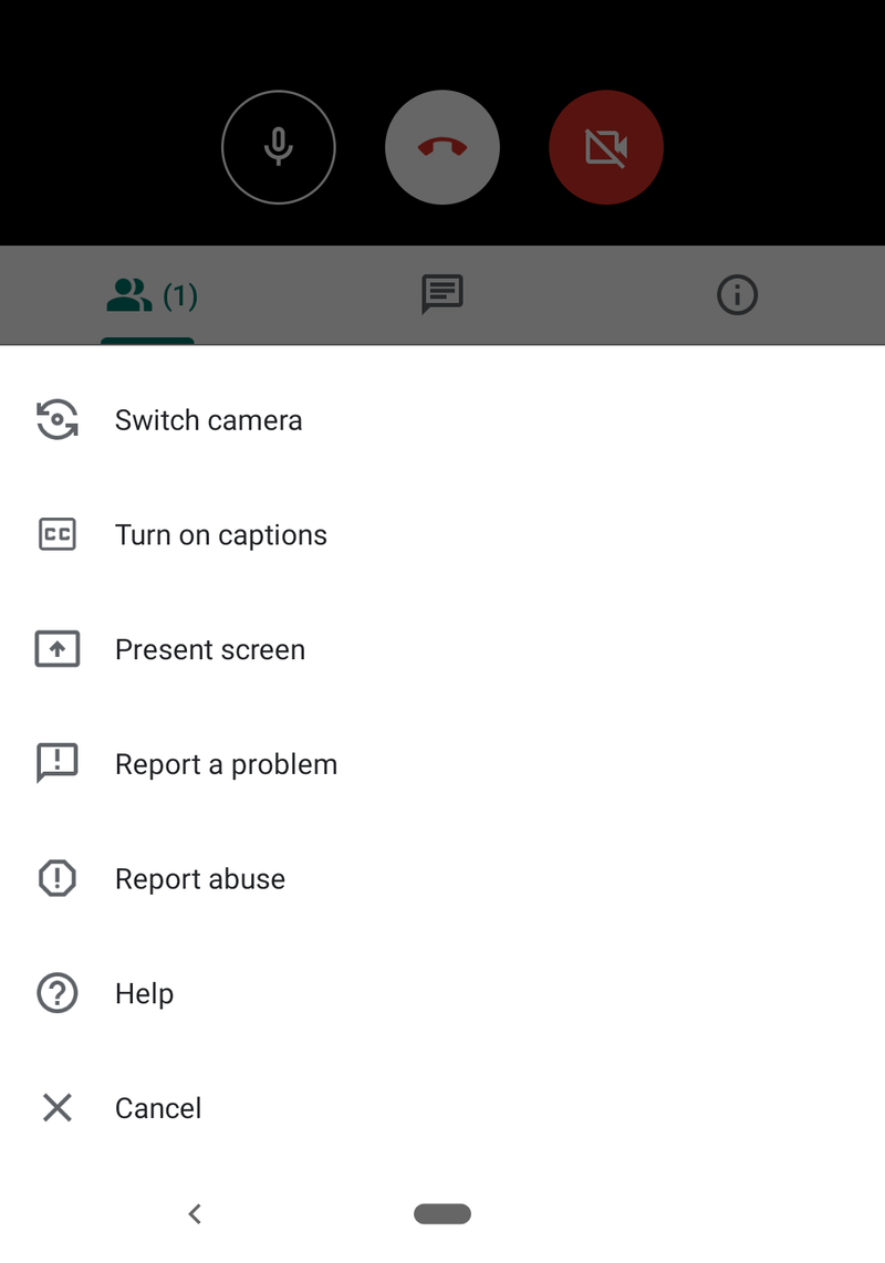 Google Meetのモバイルアプリ