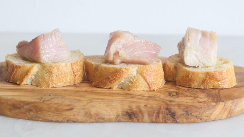 3つの温度で調理したマグロ
