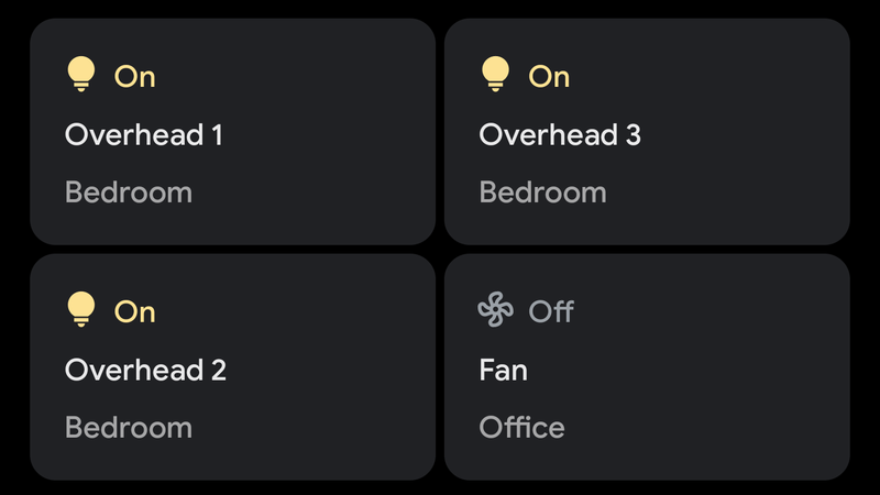 Smart home controlの画面