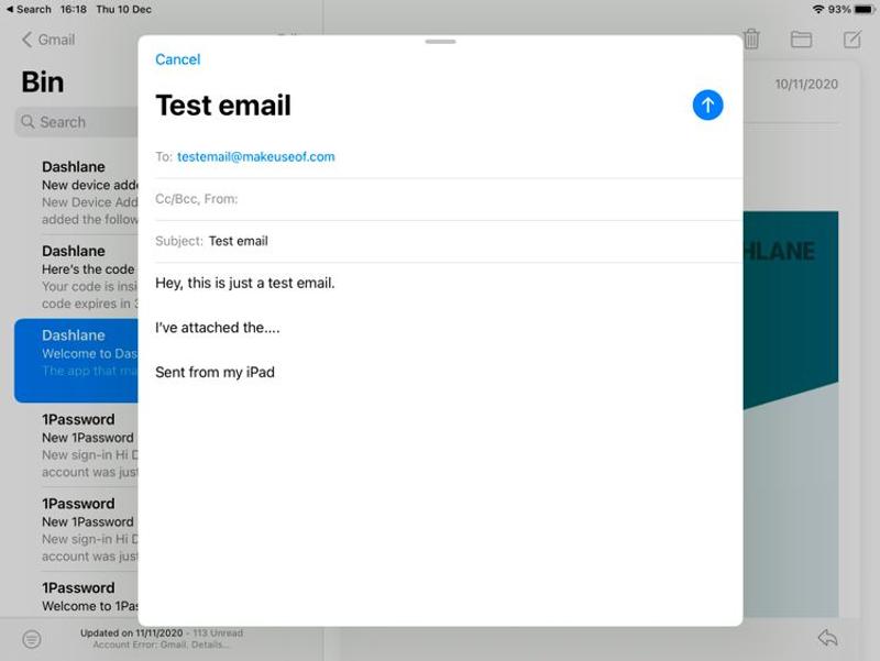 Mailの画面