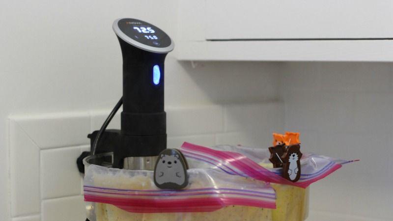 低温調理器を稼働中