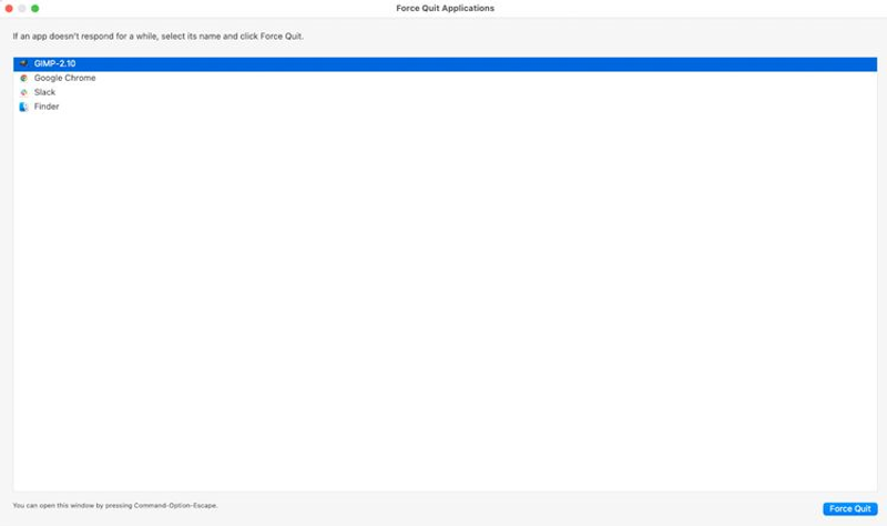 アプリケーションの強制終了(Mac)