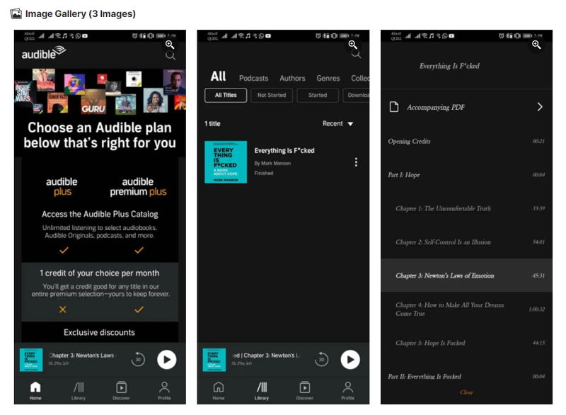 Audibleの画面