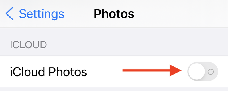 iCloud写真を無効にする