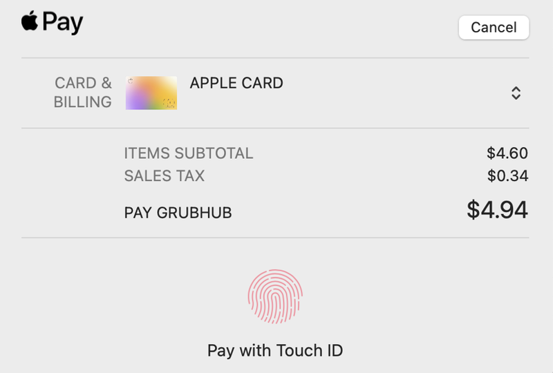 ApplePayでのTouchIDの利用