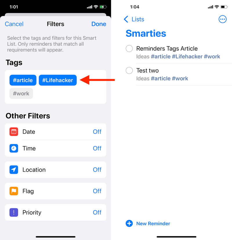 リマインダー iOS アプリでリストをグループ化する方法