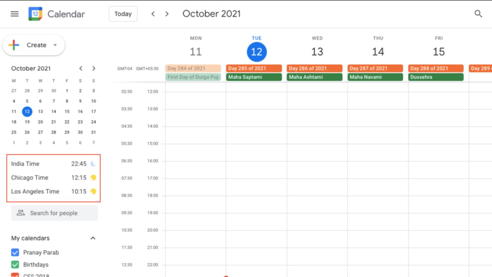 google セール カレンダー 時計