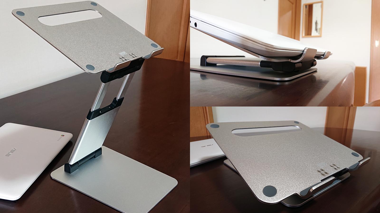 PCスタンド まとめて ビクともしない。サンワの「アルミ製PCスタンド」は立っても使える