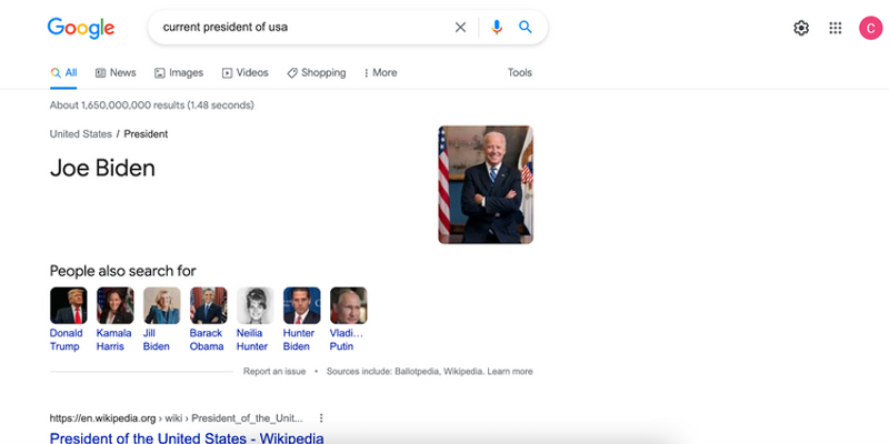 Googleの検索画面