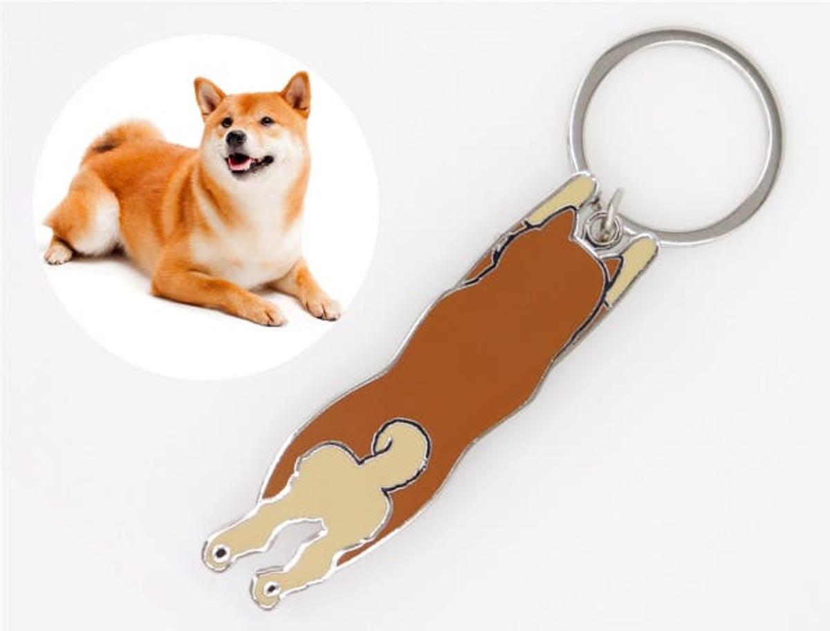 柴犬デザインのバッグハンガー「bow hook shiba」。非接触フックにも