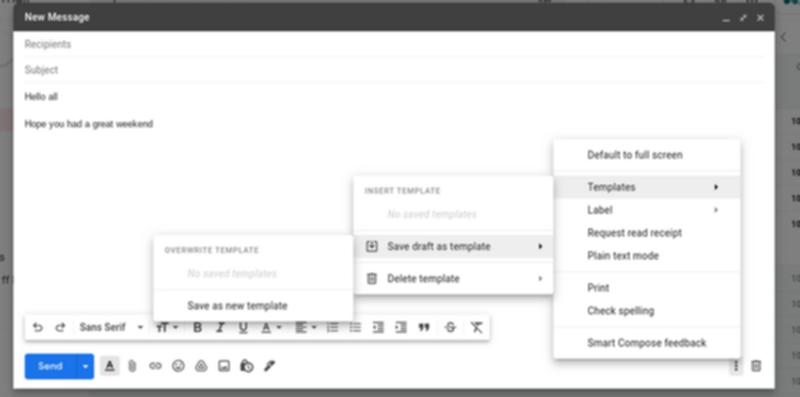 Gmailのテンプレート