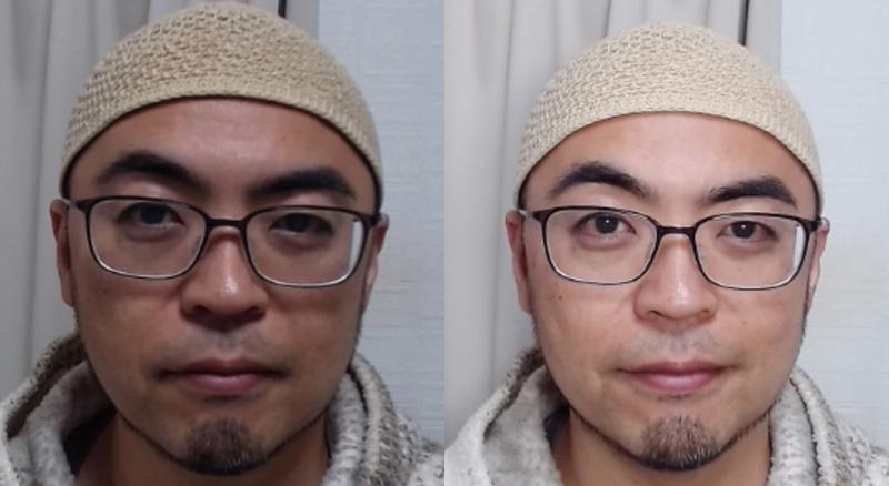 左:ライトオフ、右:ライトオン。その差は歴然!