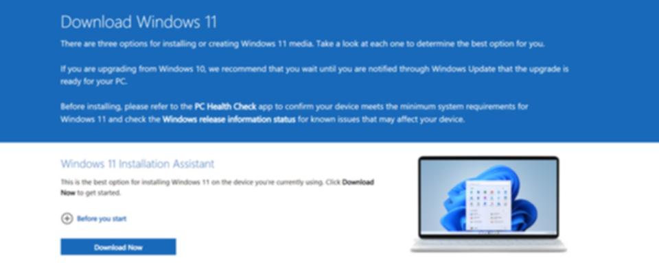 Windows11ダウンロードページ
