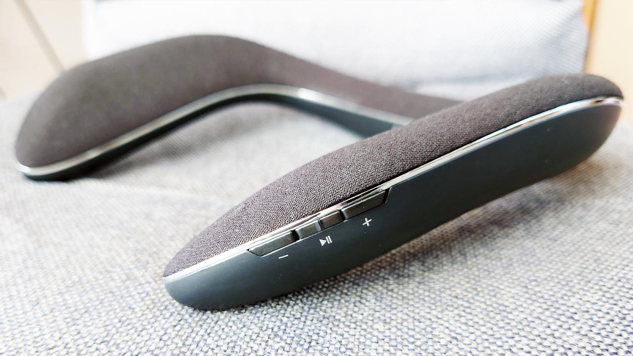 カシムラ ワイヤレス ネックスピーカー Bluetooth5.0 連続再生時間60時間 低遅延 aptX Low Latency対応/aptX/AAC/SBC対応 マイク付き Siri対応 コスパの良さに要注目！ 音質にも納得なカシムラのワイヤレス ネック