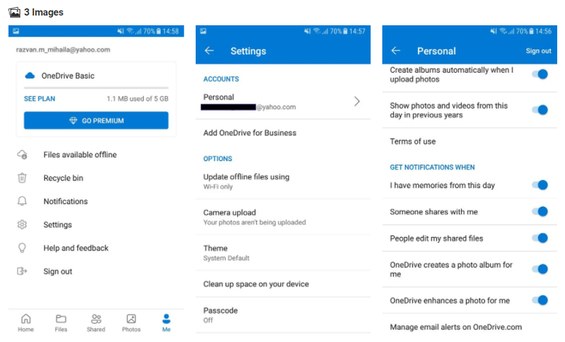 Android版OneDriveで、通知をオフにする