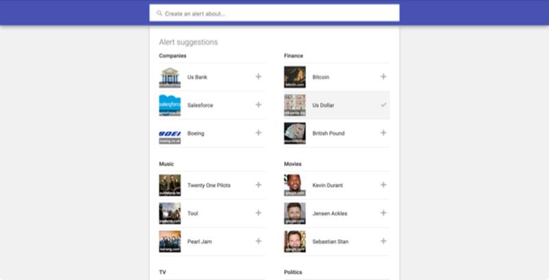 Screenshot: Google アラート