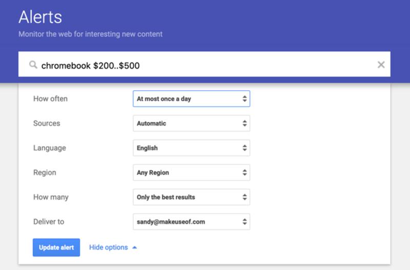 Screenshot: Google アラート