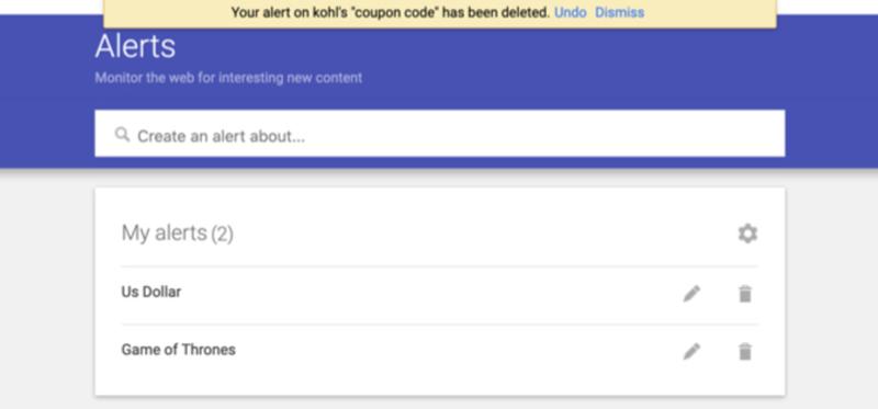 Screenshot: Google アラート